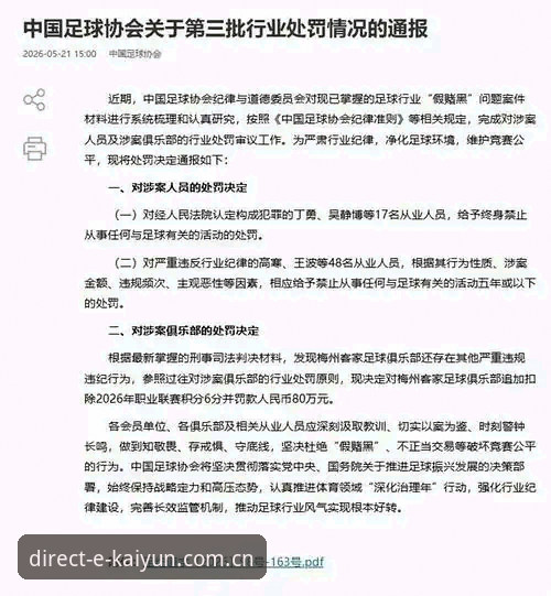 中国足协最新禁足名单出炉，开云体育平台用户热议足球反腐风暴